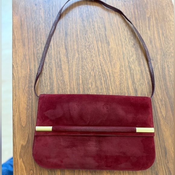 Vintage Charles Bourdan Burgundy Clutch - Picture 11 of 14